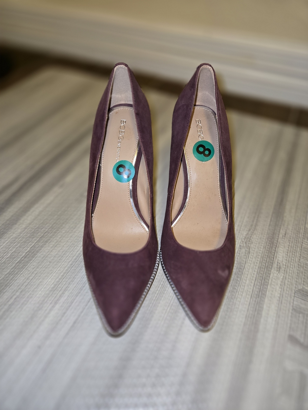 BCBGeneration Plum Suede Pointed Toe Pumps